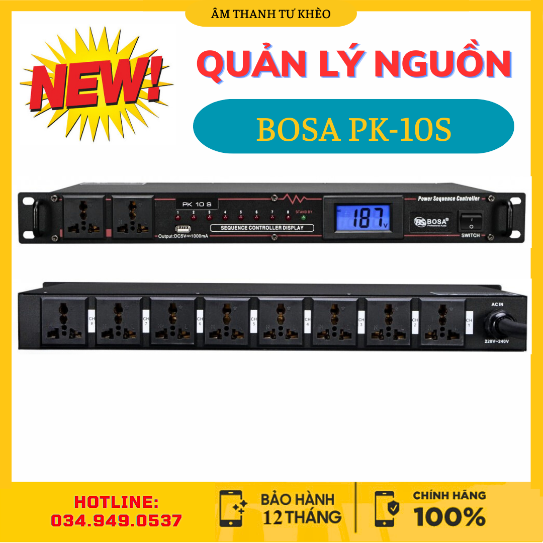 Quản lý nguồn bosa pk10s chính hãng - chia nguồn và bảo vệ thiết bị điện