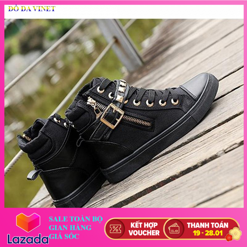 Giày sneaker nữ cổ cao APU A-GTTNU-06 / TRT-GTTNU-06 nạm kim loại MSP 2109 (Đen) Gia rẻ hơn những loại Giày thể thao nam Muidoi G145 (Đen) giày nam đẹp đế siêu nhẹ,Giày Thể Thao Nam Alami, Giày sneaker nam thể thao cao cấp giá sốc