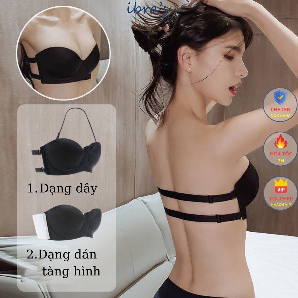 Áo ngực không dây hở lưng dán silicon tàng hình
