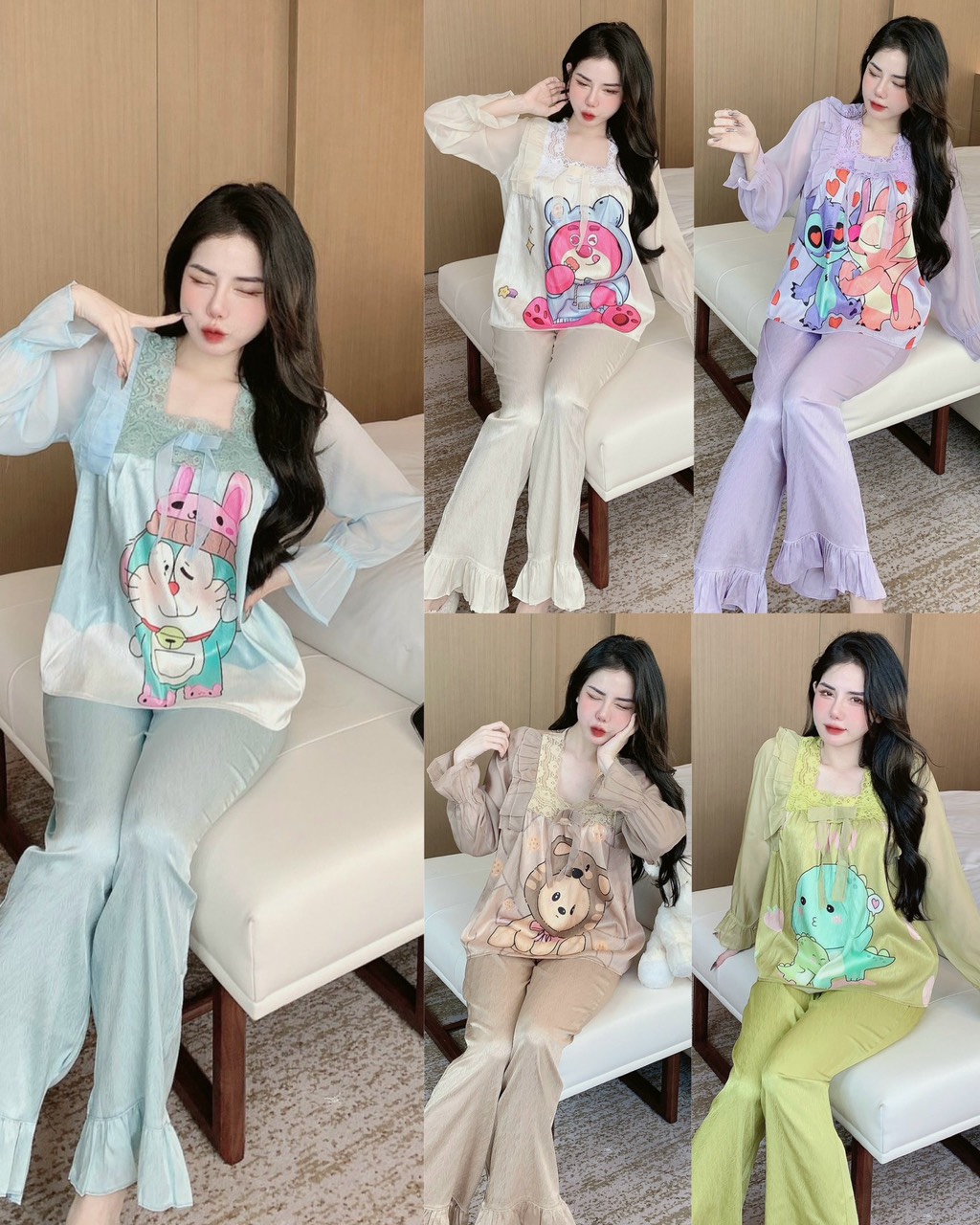 ẢNH THẬT pijama tay dài lụa xước thiết kế mới, đồ bộ lụa xước chất liệu cao cấp mềm mịn mát. pijama nữ giá rẻ tận xưởng đồ bộ P97 hỗ trợ freeship