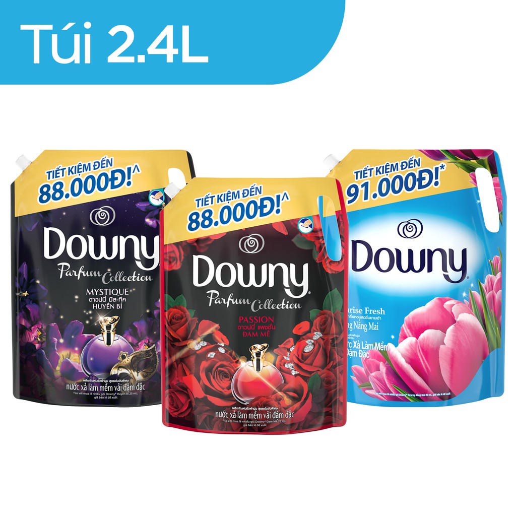 Nước xả vải Downy Nắng Mai túi 2.4 lít Có nắp mới