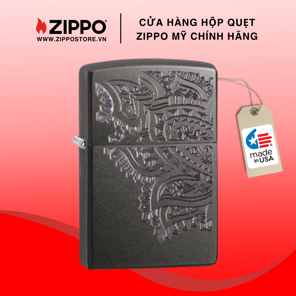 Hộp quẹt zippo paisley grey dusk 29431