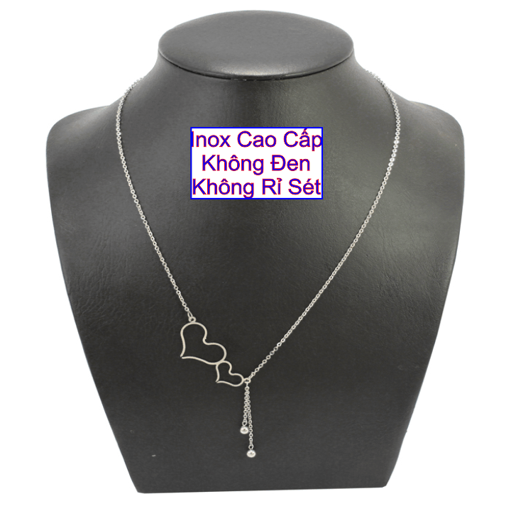 Dây chuyền nữ inox Thấy Là Thích có mặt 2 ngôi sao or 2 cỏ 4 lá or 2 trái tim or nhành cây lệch bên - Cam kết 1 đổi 1 nếu hoen, gỉ sét