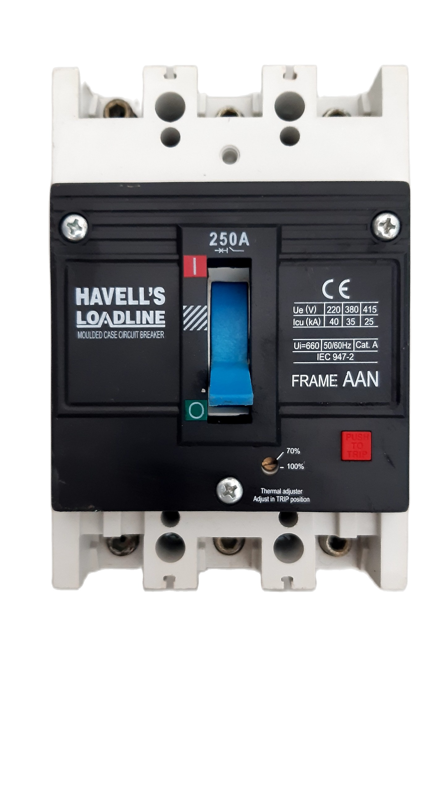 Cầu dao tự động mccb 3p-250a-25ka - havells - ấn độ