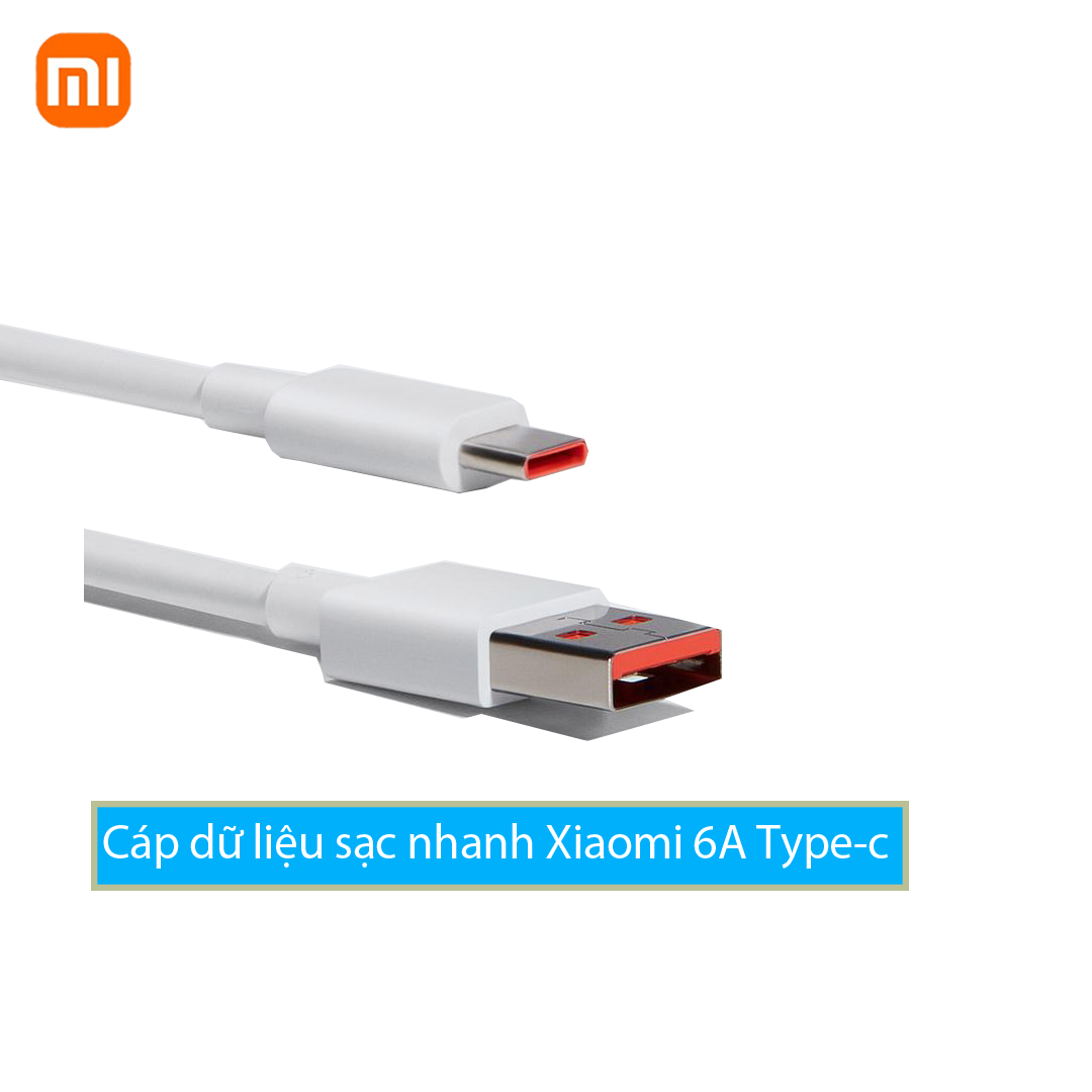Cáp dữ liệu sạc nhanh xiaomi 6a type-c 1m với giao diện usb-c