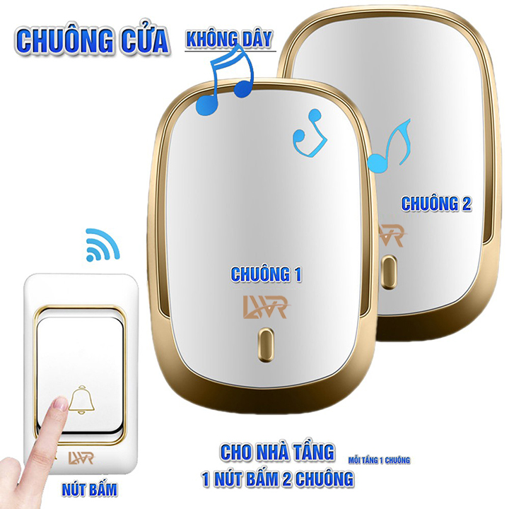 Chuông cửa không dây LWR cực tốt K01 K02 K03 36 KIỂU NHẠC CHUÔNG (chuông bấm), tặng thêm pin, bảo hành 1 đổi 1 trong 3 tháng