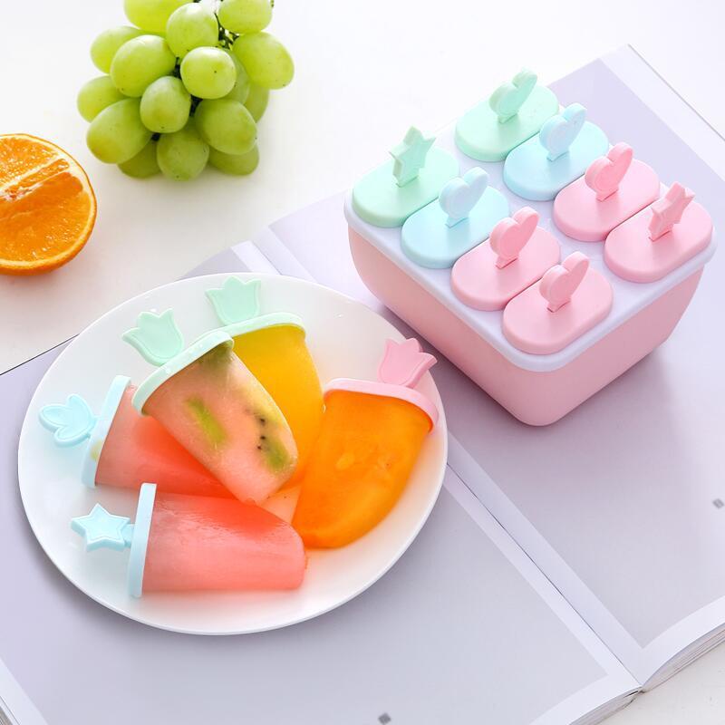 Bộ khuôn làm kem 8 ngăn 8 que h010-a - hoang chau store