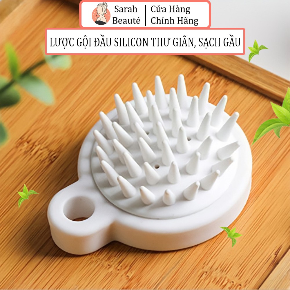 Lược gội đầu Silicone, giảm rụng tóc, mát xa da đầu kích thích mọc tóc - Sarah Beaute MP24