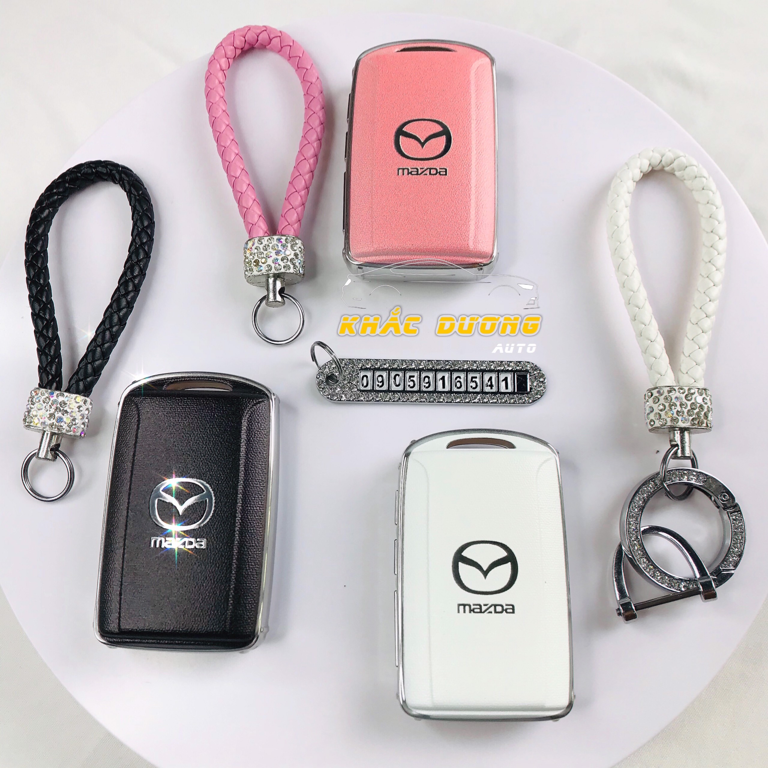 [Tặng thẻ số điện thoại] Ốp bọc chìa khoá ô tô Mazda 3 CX3 CX30 chìa vuông nhựa TPU đính đá nhân tạo sang trọng