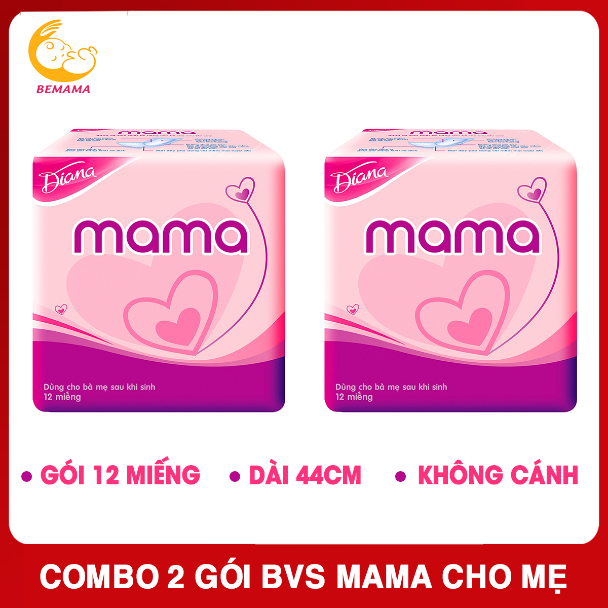 [SIÊU TIẾT KIỆM] 2 Gói Băng Vệ Sinh MAMA Cho Mẹ Sau Sinh, Siêu Thấm, Chống Tràn - Bangvesinh, Băng Vệ Sinh Cho Mẹ Sau Sinh, Băng Vệ Sinh Mama, Băng Vệ Sinh Diana/ Dianna, BVS - 2 Gói Bang Ve Sinh Mama - 8934755010163x2