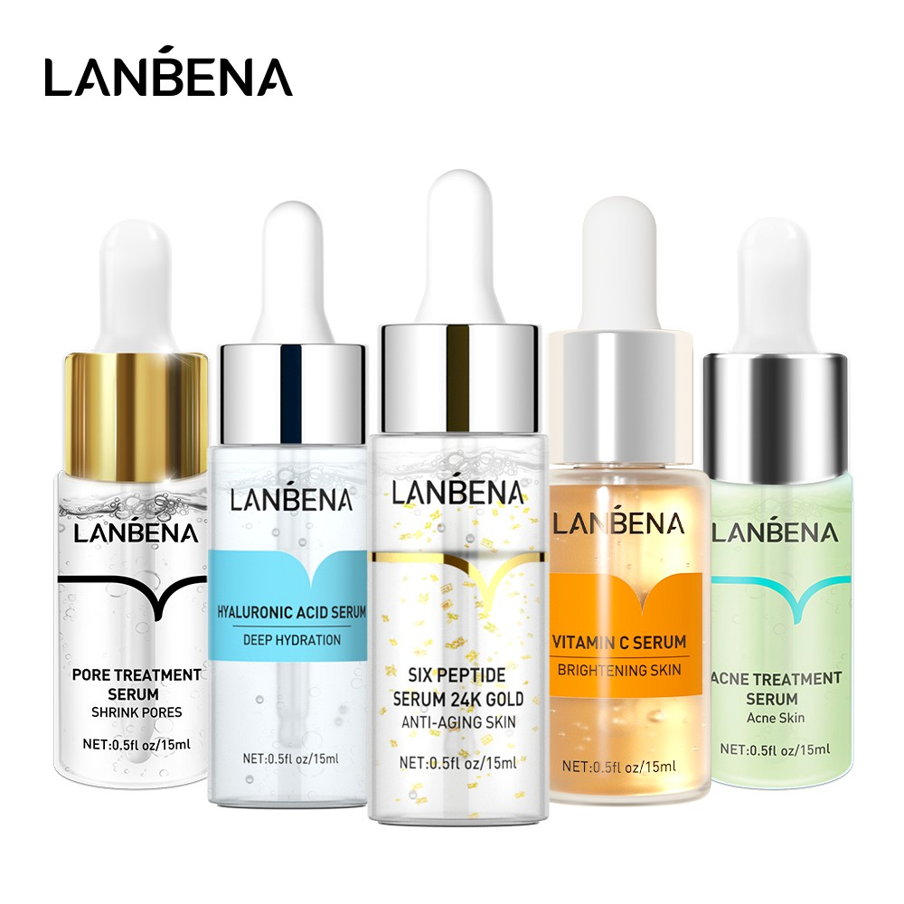 LANBENA Serum Vitamin C Niacinamide Hyaluronic Acid Dưỡng ẩm Dưỡng Trắng Da Trị Mụn Vitamin C Serum Acne Treatment Hyaluronic Acid Serum Whitening Moisturizing