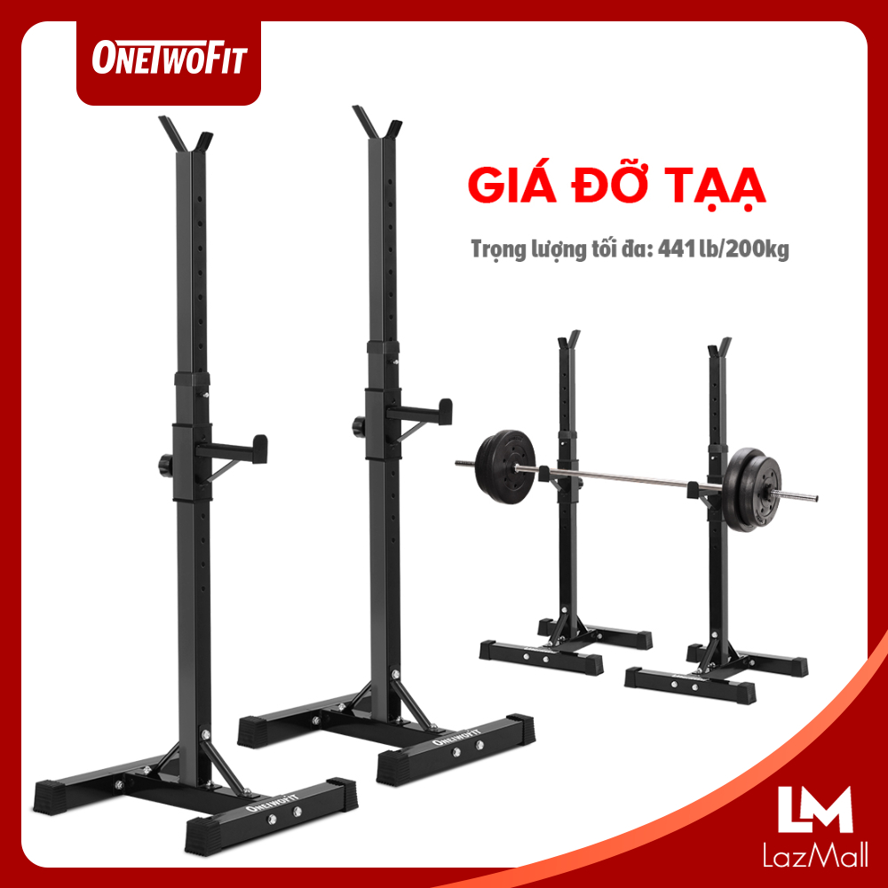 OneTwoFit Kệ tạ Thiết bị ép băng ghế nâng tạ / giá tạ đa chức năng Chiều cao từ 112cm đến 177cm OT262