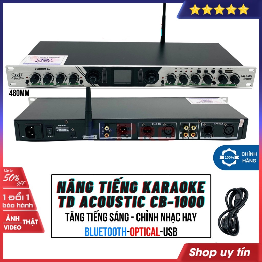 Nơi Bán Nâng Tiếng Cao Cấp,Giá Rẻ,Uy Tín - Nâng Tiếng TD Acoustic CB1000 - Chỉnh Âm Hay,Tăng Tiếng Treble,Bass,Lời Sáng Rõ.Công Nghệ Bluetooth 5.0,Đường Quang Optical,Usb Có Thể Kết Hợp Với Mọi Bộ Dàn Âm Thanh