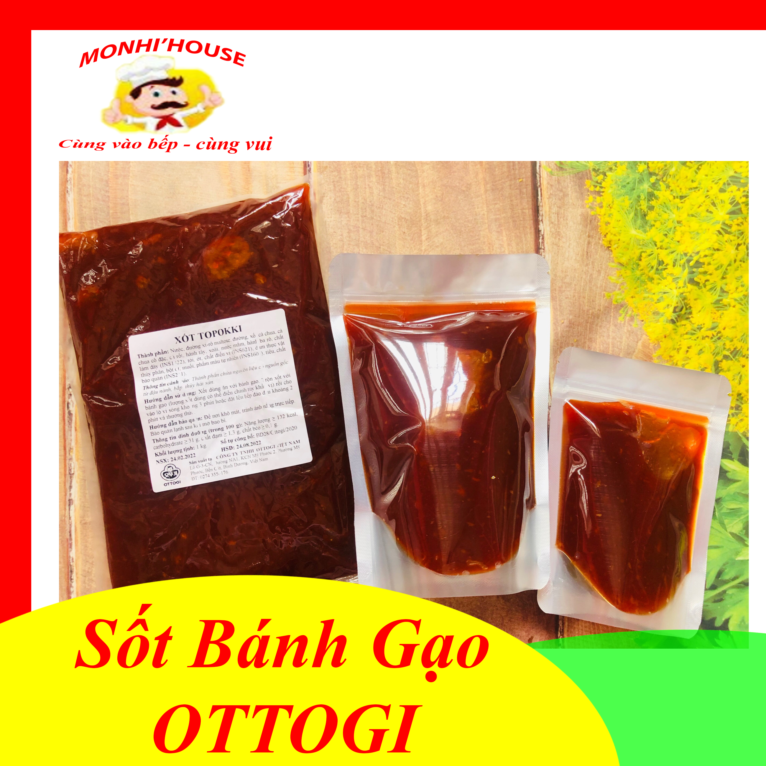 Xốt Bánh Gạo Topokki Ottogi Vị cay Ngọt 500g/1Kg mới