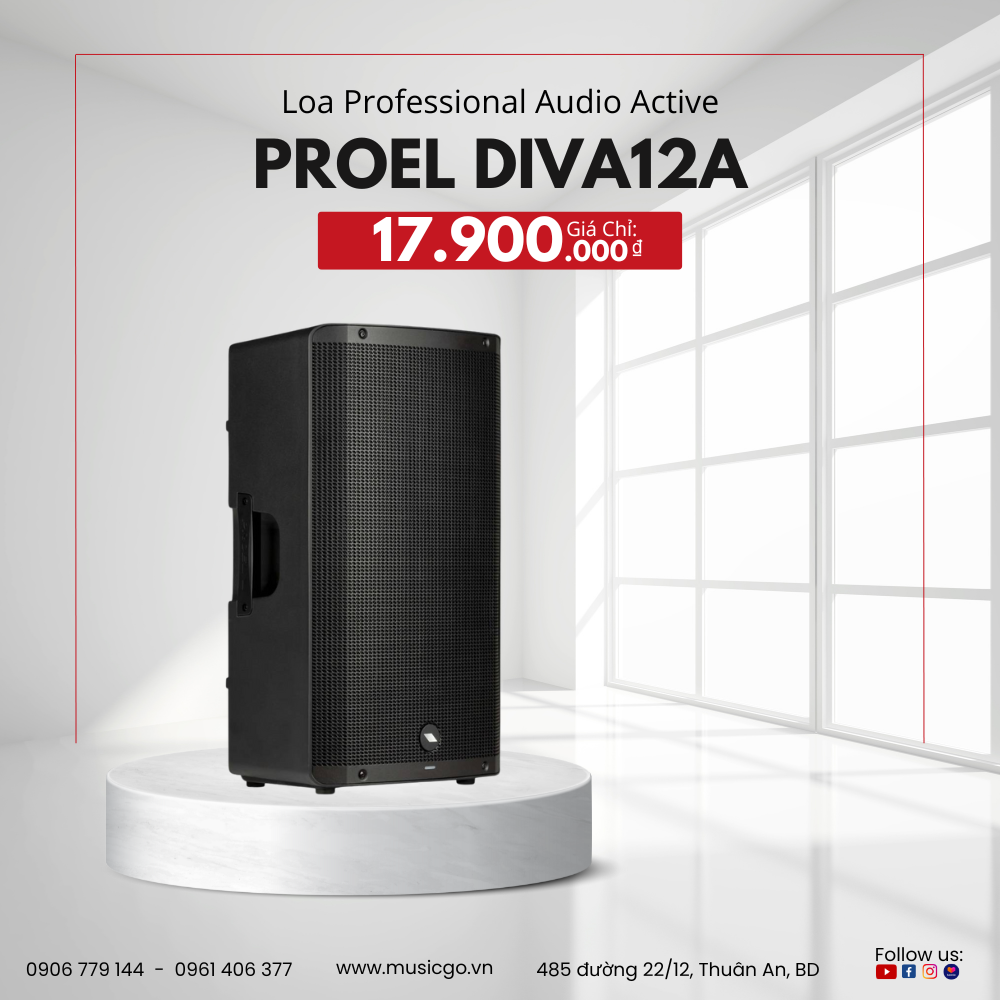 Loa PA Active PROEL DIVA12A | Công Suất Đỉnh 1000W