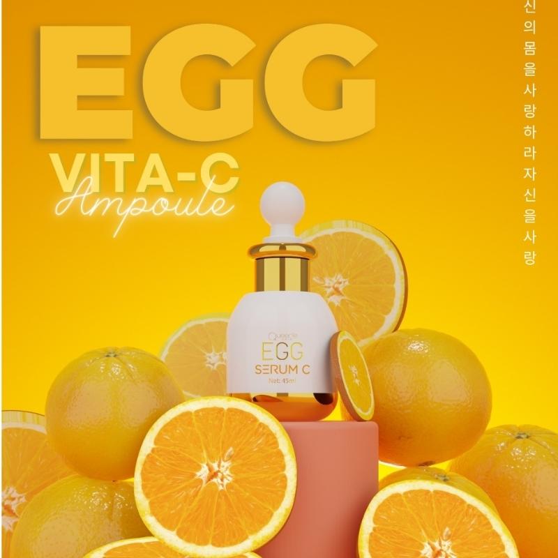 Serum dưỡng da egg vita c ampoule 45ml, serum dưỡng trắng da, mờ thâm