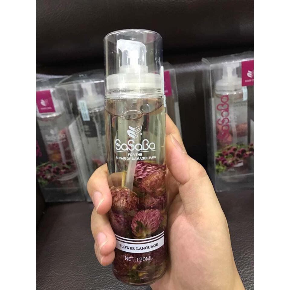 Tinh dầu dưỡng tóc Sasaba hoa Ngôn Sluj cho tóc khô hư tổn cực thơm 120ml