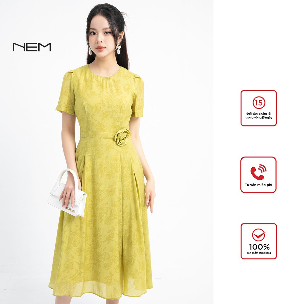 Đầm nữ công sở nem fashion tay ngắn d42222