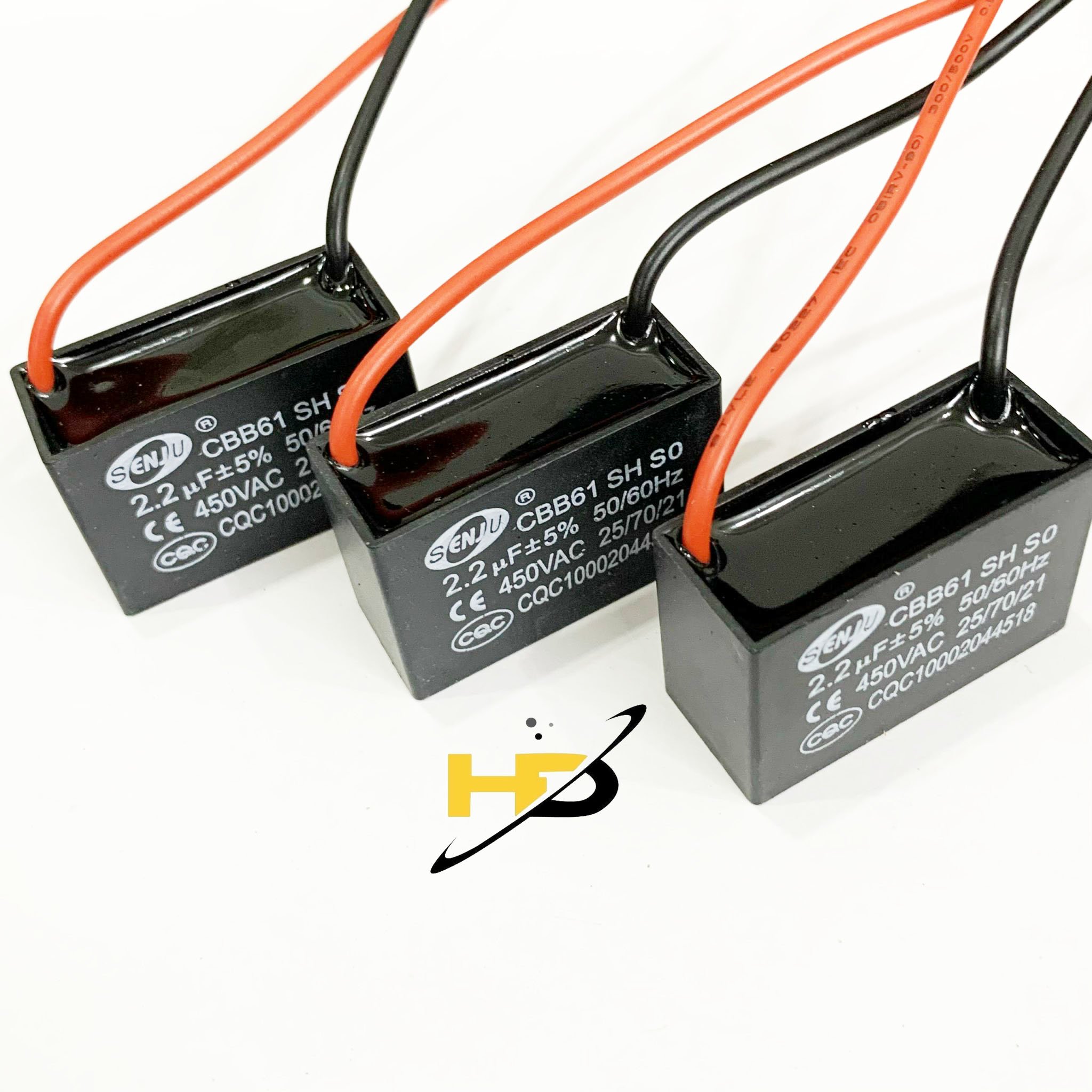 Tụ cbb61 2.2uf 450v loại dây dùng khởi động quạt hãng senju