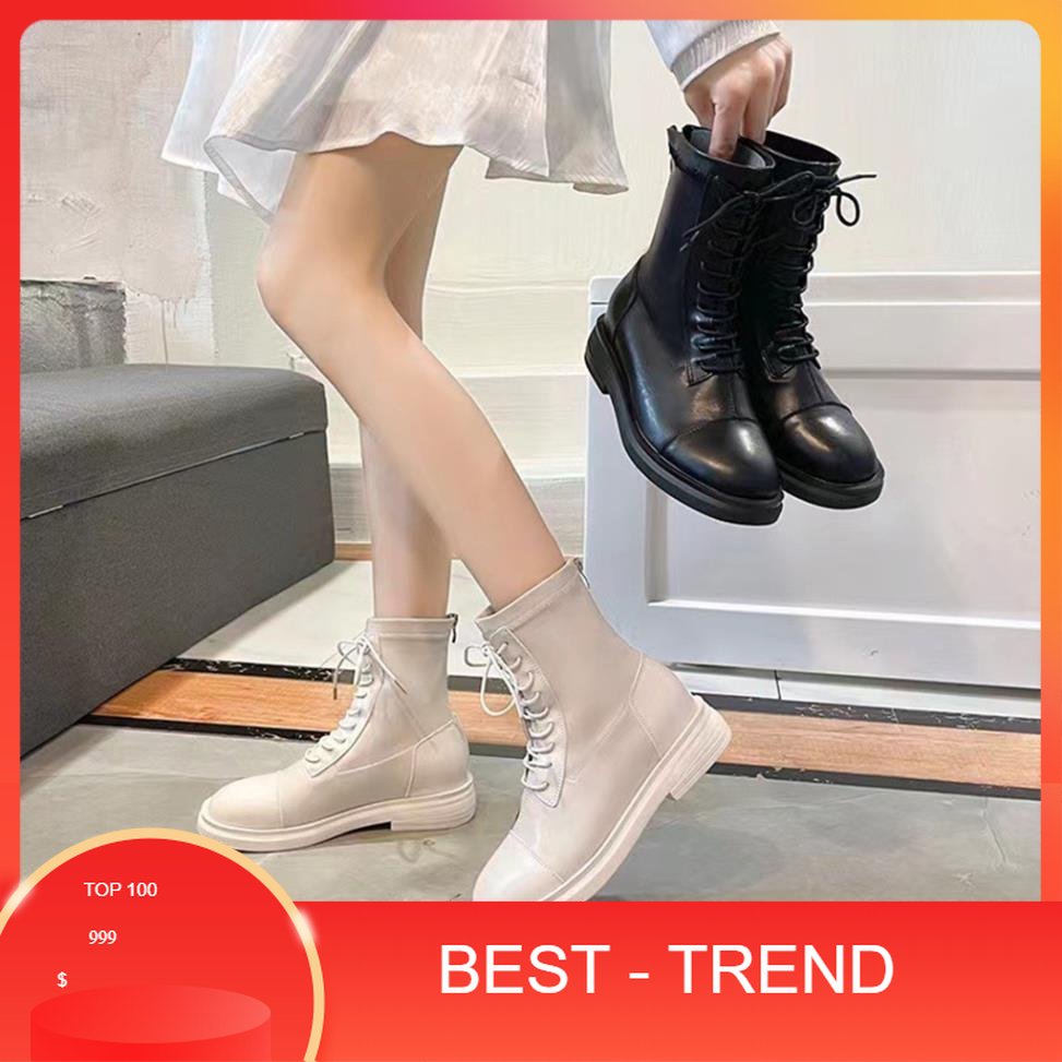 giày bốt nữ cao cổ,bốt cao cổ buộc dây,bốt cao cổ kéo khóa
