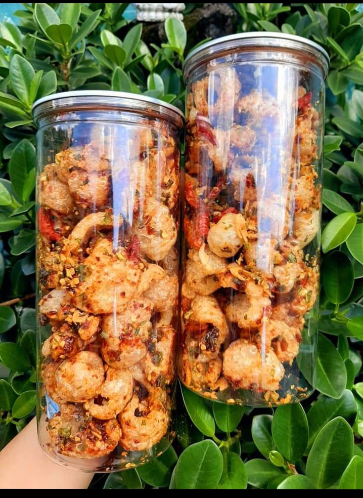 Da Heo cháy tỏi hủ pet 150g, Da heo chiên giòn tan cháy tỏi siêu ngon, ăn vặt Bibee