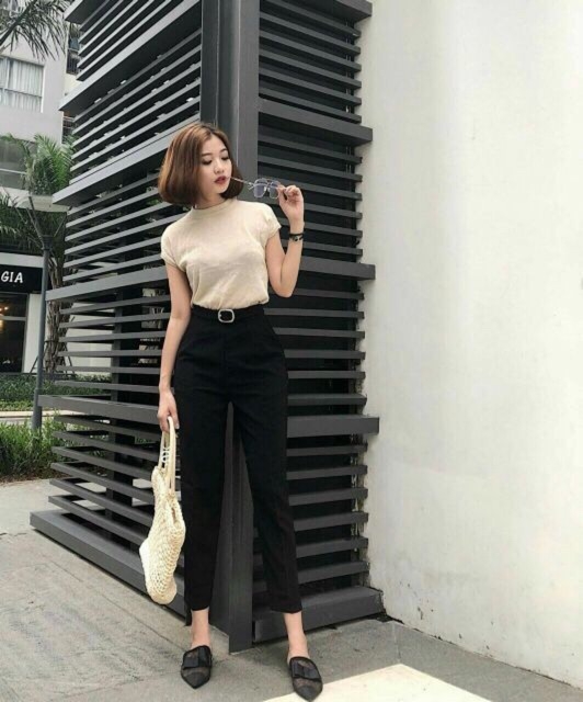 Quần Baggy nữ Đai Vuông