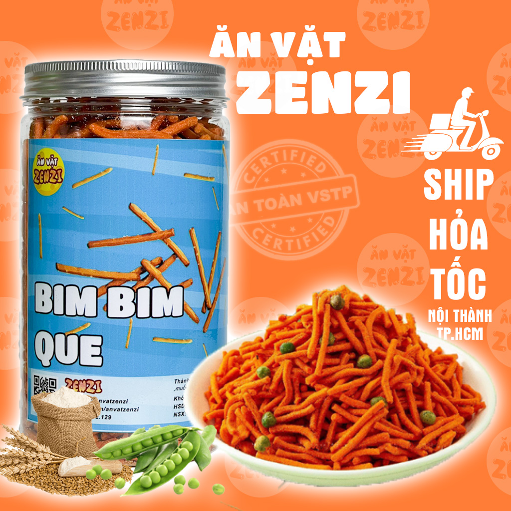 Bim bim que thái lan, bim bim tăm đậu hà lan 400g Zenzi đồ ăn vặt Sài Gòn