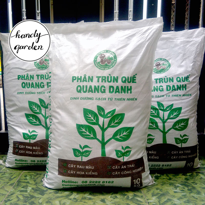 PHÂN TRÙN QUẾ chiết lẻ - phân Quang Danh QD02 dùng trộn đất trồng cây sen đá, xương rồng, kiểng lá rau sạch hữu cơ | HandyGarden