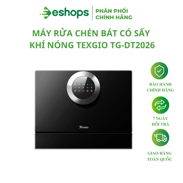 Máy rửa bát Texgio Dishwasher TG-DT2026 - Mini 6 Bộ Sấy Khí Nóng