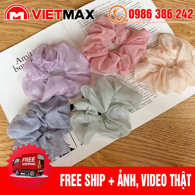🎁 Dây Cột Tóc Scrunchies Vải Voan Kính - Buộc Tóc Thời Trang Hàn Quốc