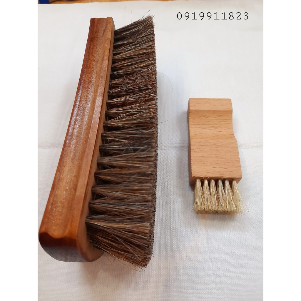 Bộ Bàn Chải Đánh Giày Lông Ngựa và chổi quét xi tiện lợi