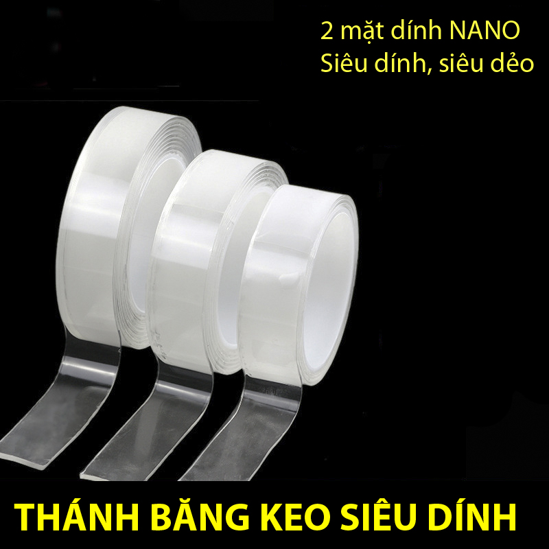 [HCM][DÀI 5 MÉT - DÍNH SIÊU BỀN] - BĂNG KEO 2 MẶT TRONG SUỐT ĐA NĂNG SIÊU DÍNH DÁN TRÊN MỌI BỀ MẶT CỰC CHẮN CHẮN - CHỊU LỰC CHỊU NHIỆT ĐÀN HỒI TỐT