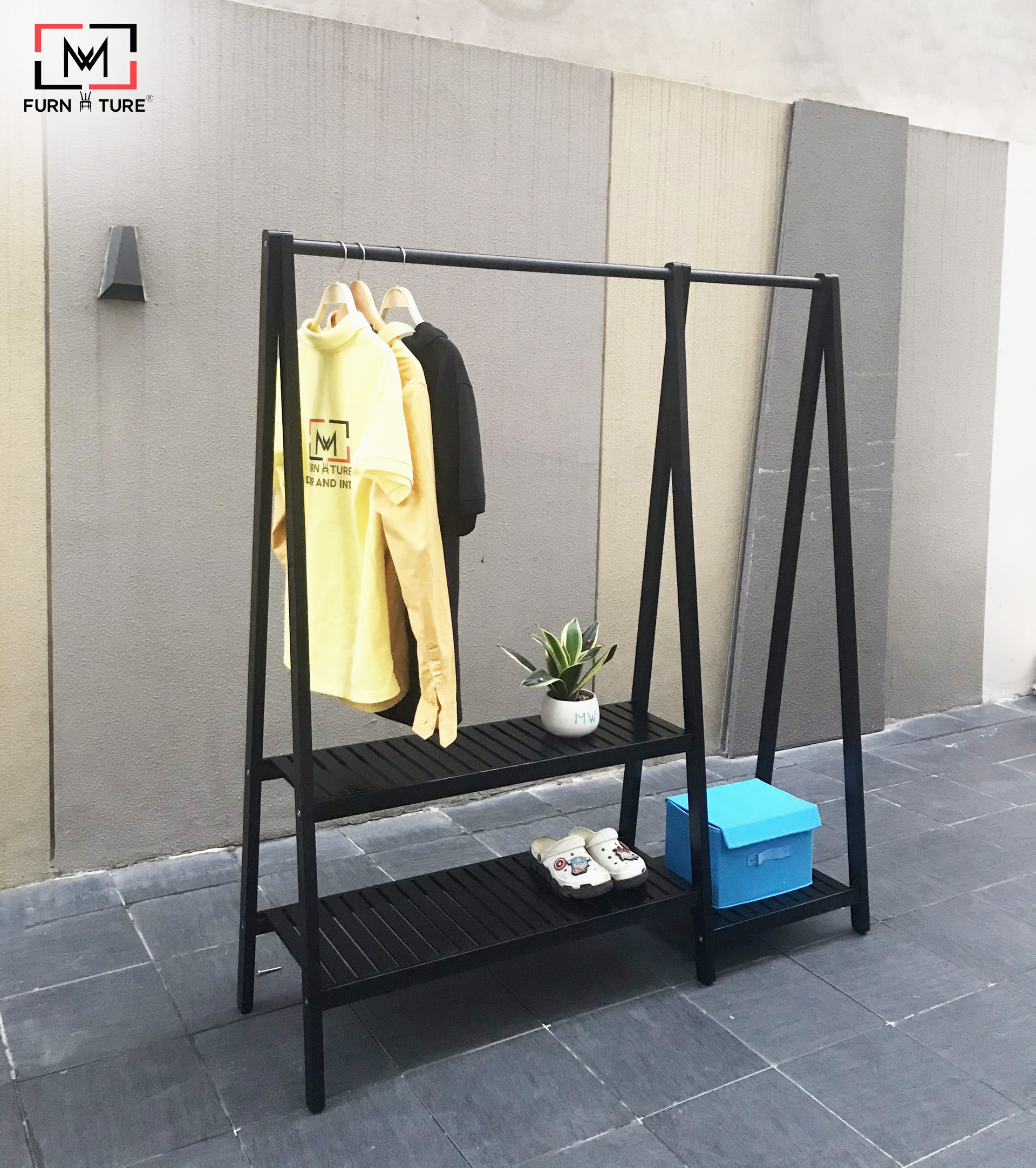 GIÁ TREO QUẦN ÁO ĐÔI 2 IN 1 MÀU ĐEN ĐA NĂNG - DOUBLE AHANGER - BLACK