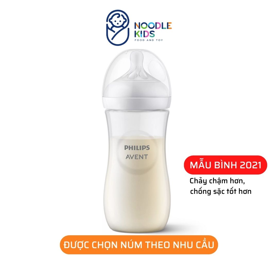 Bình sữa Philips AVENT Natural 330ml Mẫu 2021 Kèm núm số 4