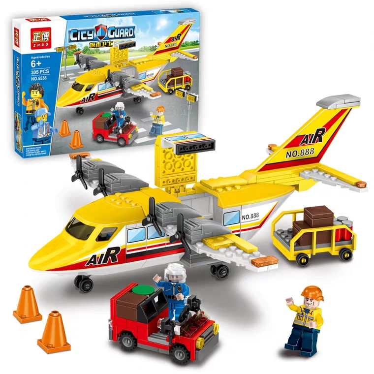 bộ lắp ráp mô hình city cities máy bay vận chuyển hành lý