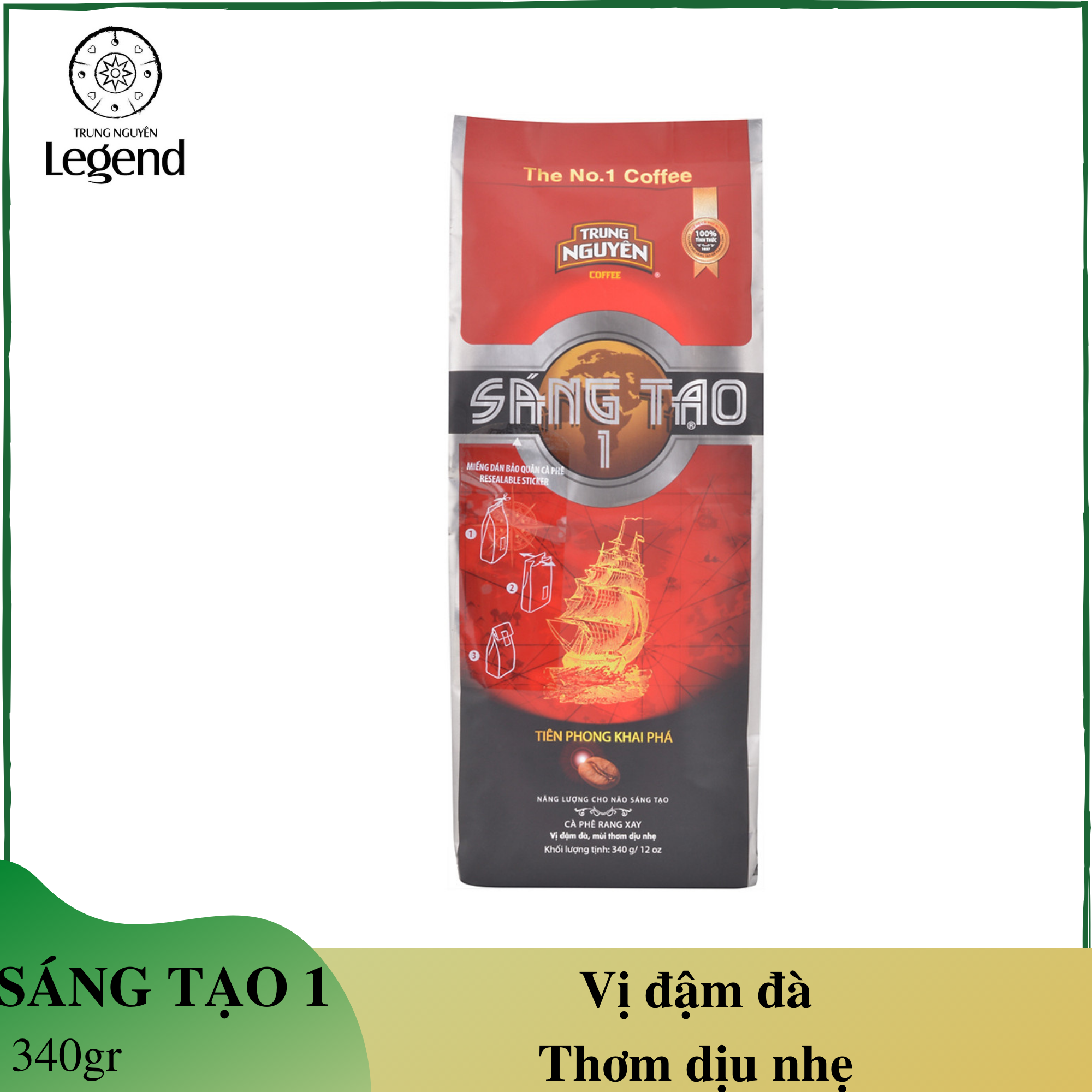 Cà phê Sáng tạo 1 Trung Nguyên - Cà phê pha phin - Gói 340gr