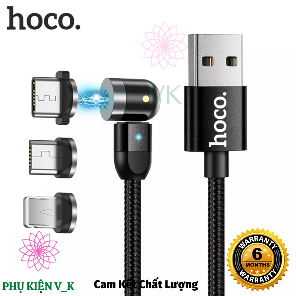 HoCo / Cáp sạc nam châm từ tính 3 trong 1 đầu xoay 540 độ/Cáp Sạc Nam Châm Cho iPhone Samsung Xiaomi