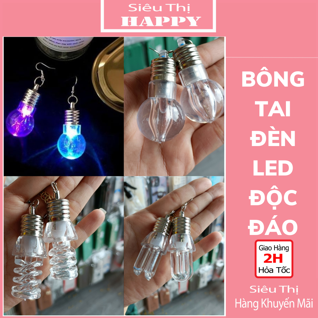 Bông tai đèn led chớp nháy hot trend.