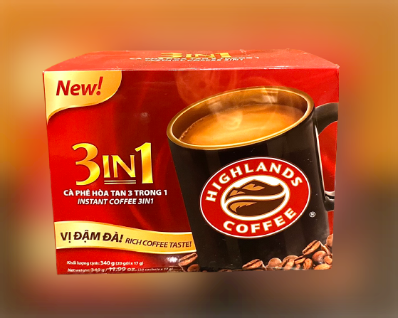 Cà phê hoà tan 3 in 1 Highlands hộp 20 gói