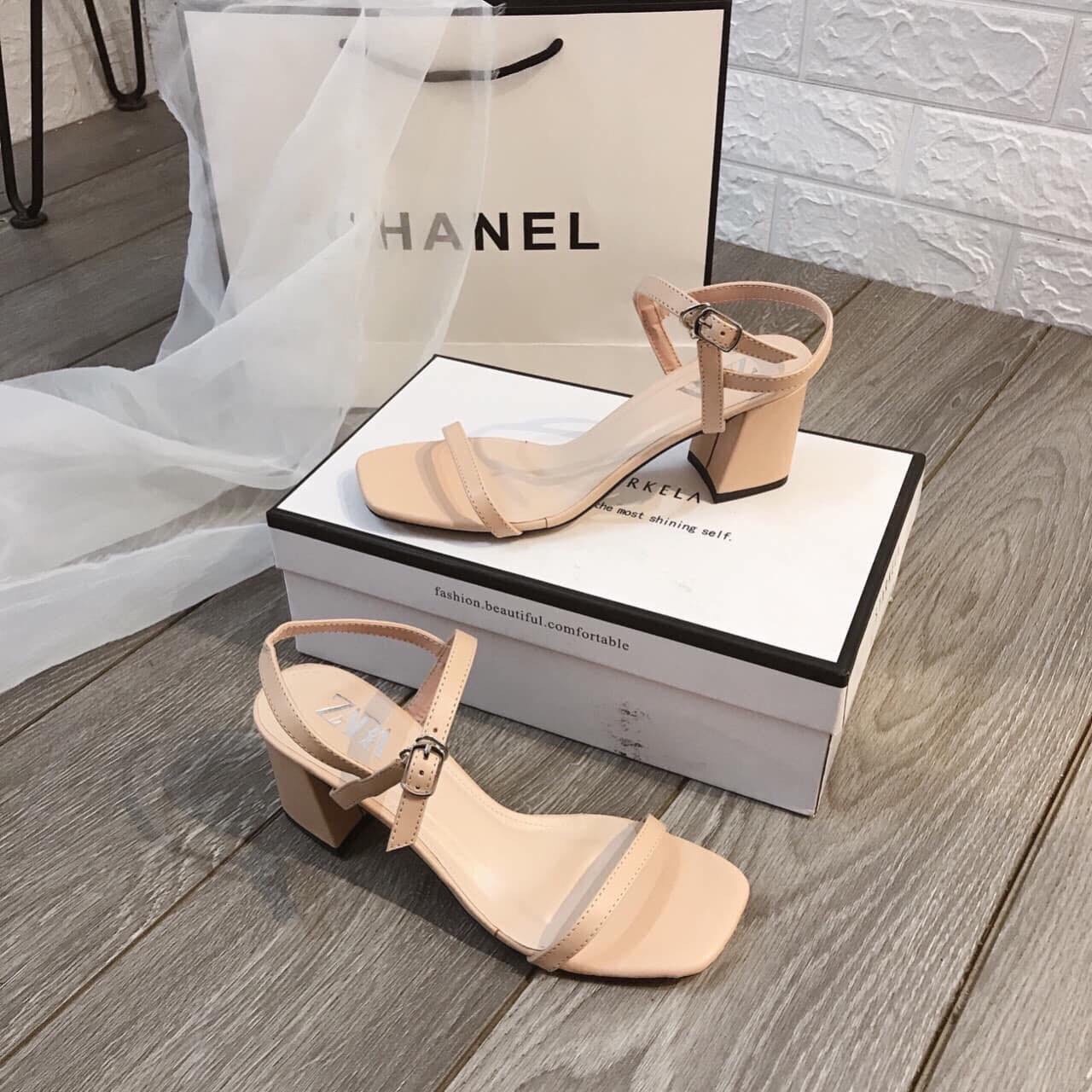 Giày sandal cao gót 2 dây mảnh siêu đẹp