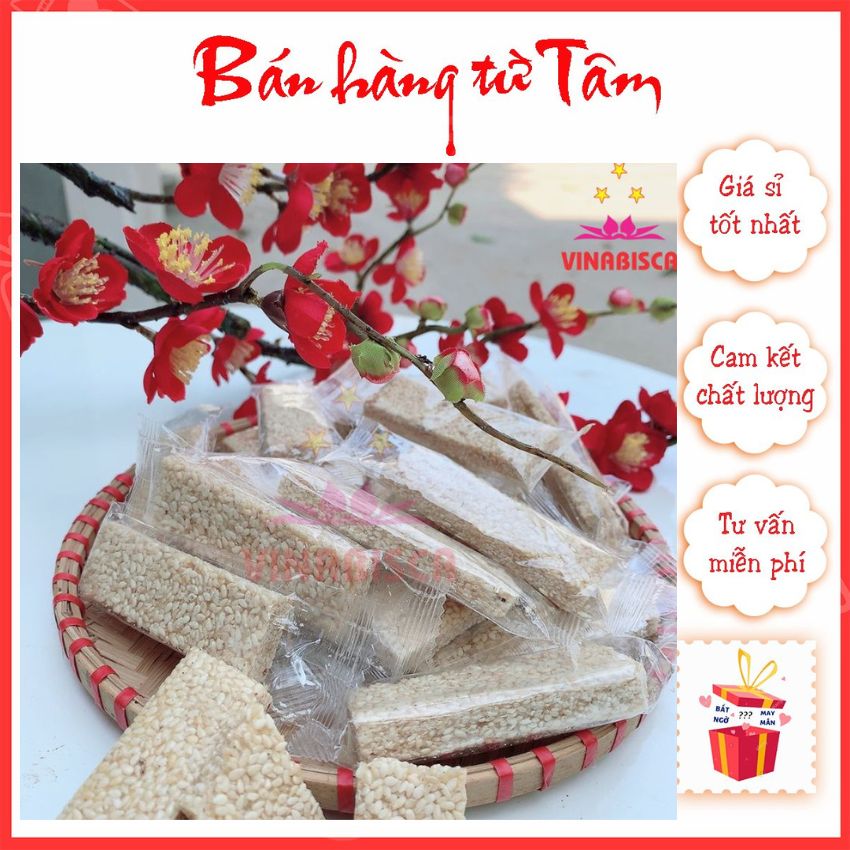 Kẹo vừng, kẹo mè thanh vinabisca chất lượng giòn ngon