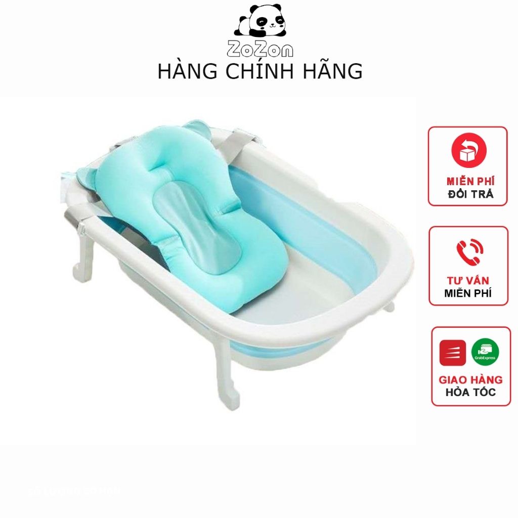 Chậu Tắm Cho Bé Gấp Gọn Kèm Phao Tắm Cho Trẻ Sơ Sinh Trẻ Nhỏ Hàng Chính Hãng