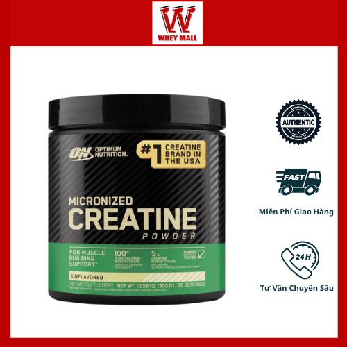 ON Optimum Nutrition Micronized Creatine Powder - Tăng cường sức mạnh , sức bền tập luyện.