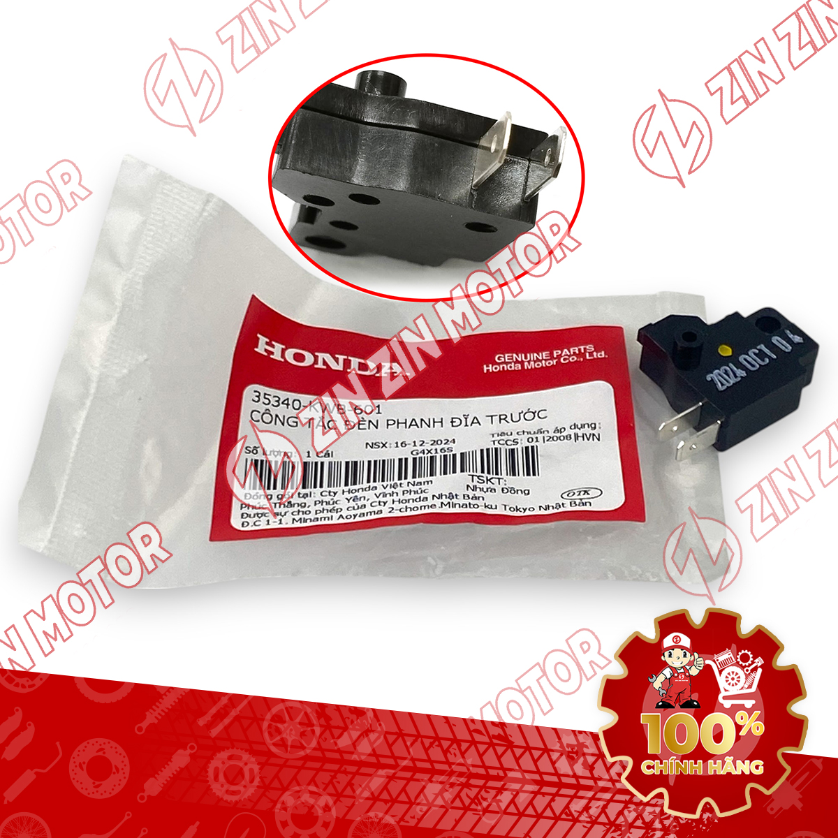 Công Tắc Đèn Phanh Thắng Trước Wave Blade 110 2017 - 2025 Phanh Đĩa 35340-KWB-601 Chính Hãng - ZZM