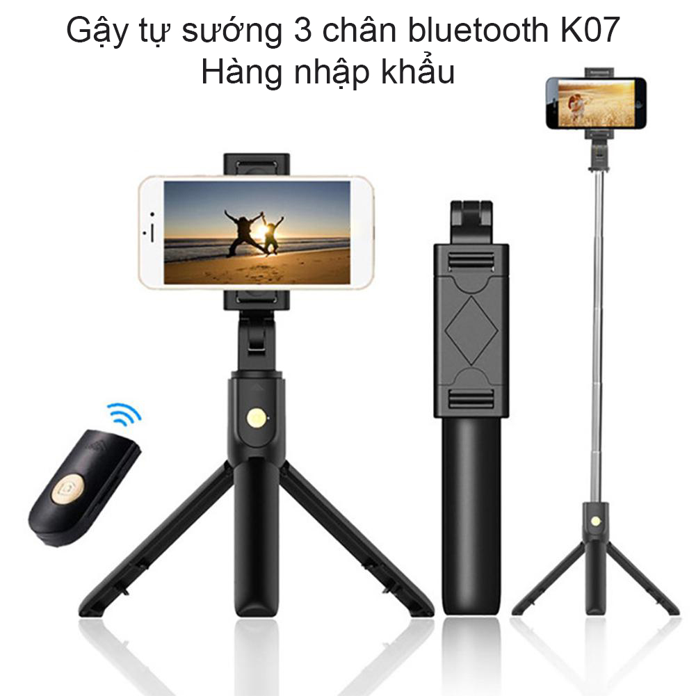 [HCM]Gậy Chụp Ảnh Tự Sướng K07 Live stream Giá Đỡ Điện Thoại Xem Phim Tripod Chụp Ảnh Giảm Giá Sốc Gậy Nhiều Tính Năng Như Chụp Ảnh Tự Sướng Từ Xa Với Nút Bấm Bluetooth BH 12 Tháng