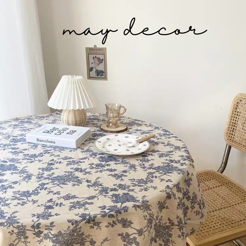 Thảm picnic, khăn trải bàn hoa văn vintage -may.decor-