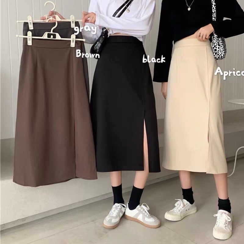 Chân váy dài xẻ cao cấp m302