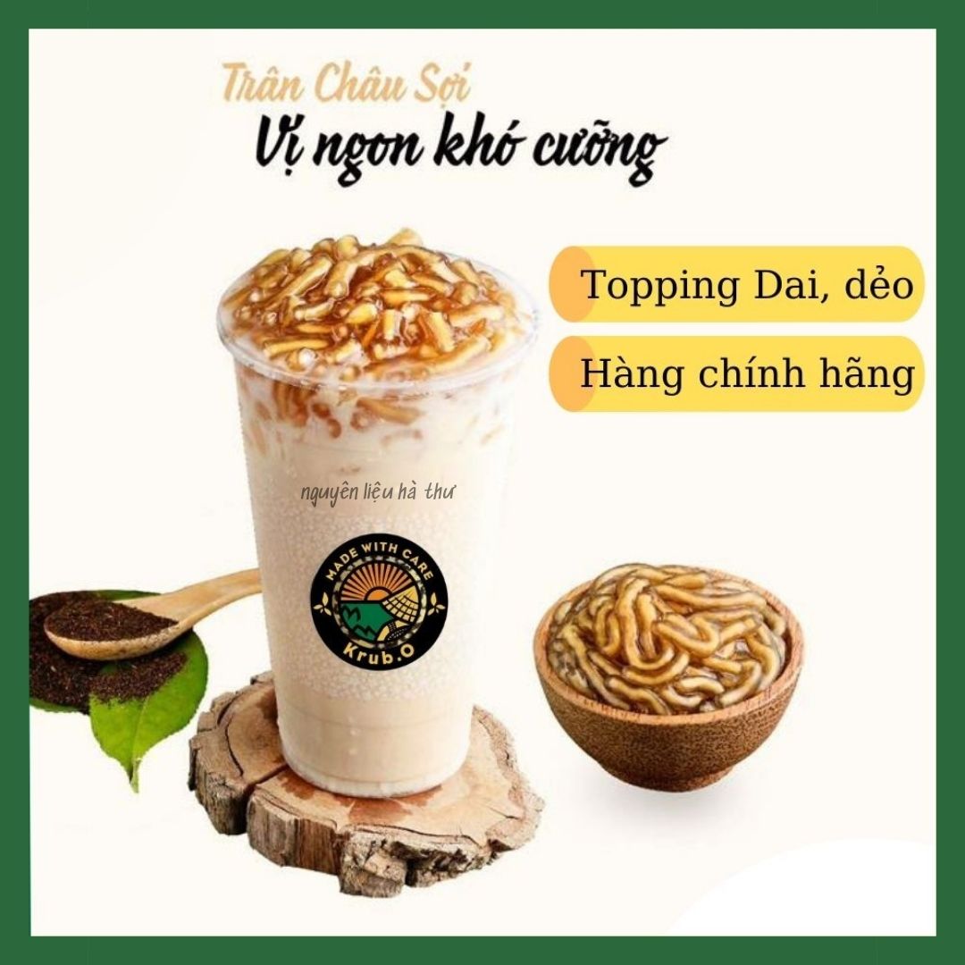 Trân châu sợi/Trân Châu Sợi Krub.O Nguyên Liệu Pha Trà Sữa Loại Cao Cấp, Dẻo Dai Túi 800gr