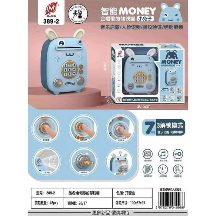 Két sắt mini hình thú dễ thương cho bé, hộp tiết kiệm mật mã có nhạc