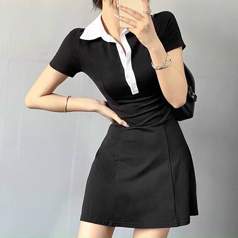 Đầm xòe cổ bẻ d036